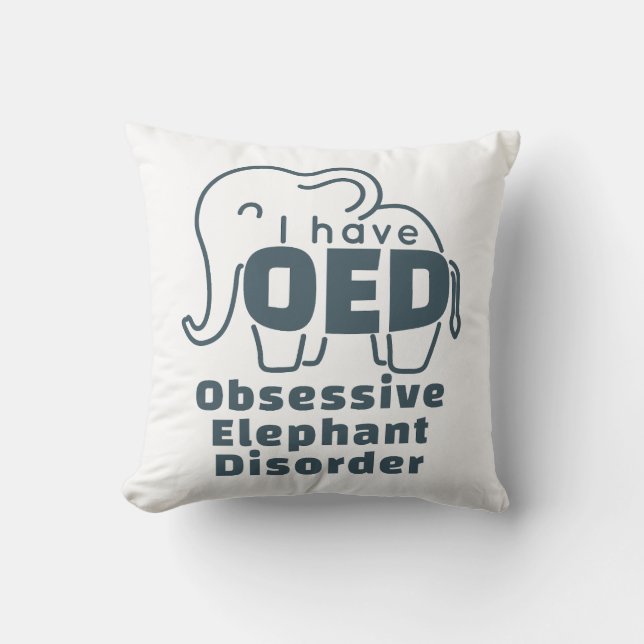 Coussin Trouble Obsessif Éléphant Mignon  (Recto)
