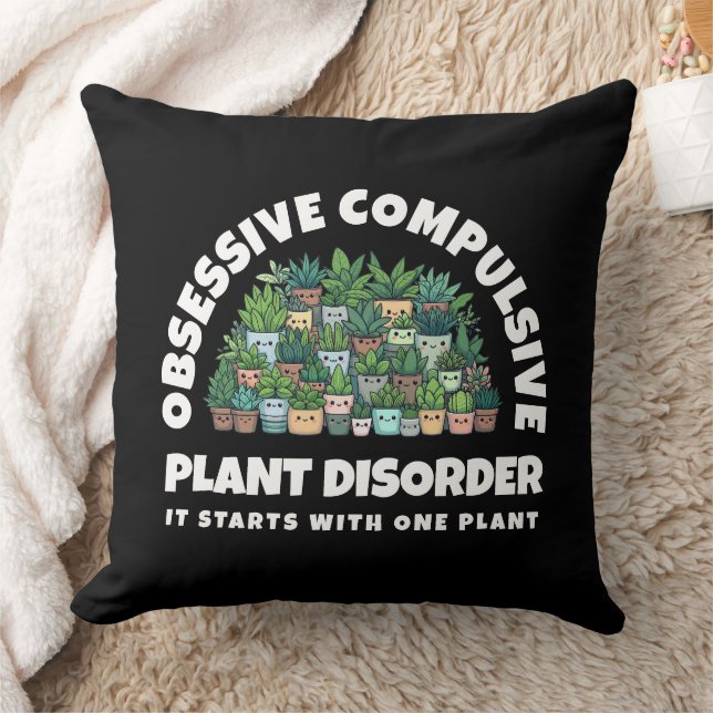 Coussin Trouble Obsessionnel Compulsif des Plantes Amusant (Couverture)