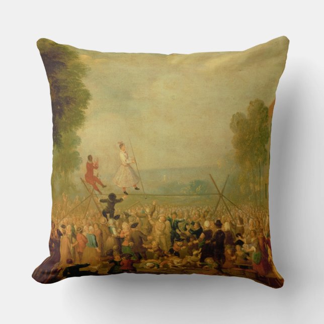 Coussin Troupe d'acteurs exécutant sur Tightrope (Recto)