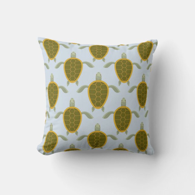 Coussin Troupeau de motif de tortues de mer (Recto)