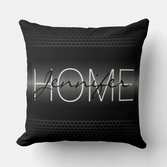Coussin Trous en métal noir Monogramme (Recto)