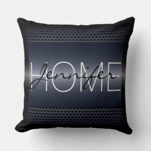 Coussin Trous métalliques gris Métal Look Monogramme