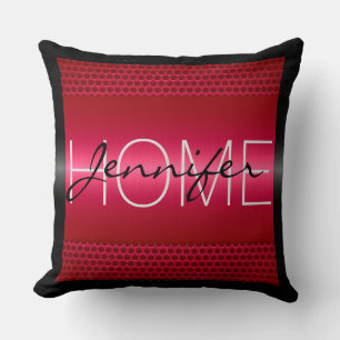 Coussin Trous métalliques roses chauds Monogramme d'appare