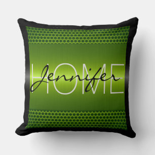 Coussin Trous métalliques verts Métal Look Monogramme