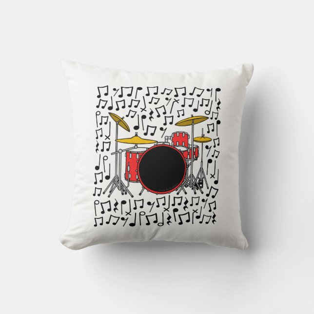 Coussin Trousse de tambour Notes musicales Percussionniste (Recto)