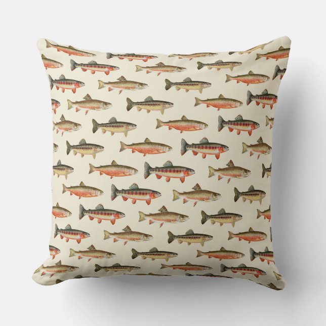 Coussin Trout Galore Cream 20 x 20  (Recto)