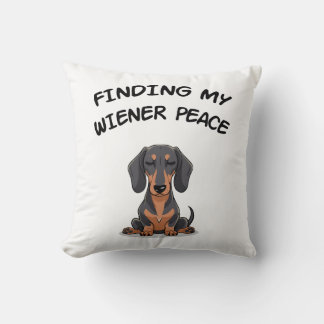 Coussin Trouver mon cadeau Wiener Peace Funny Dachshund