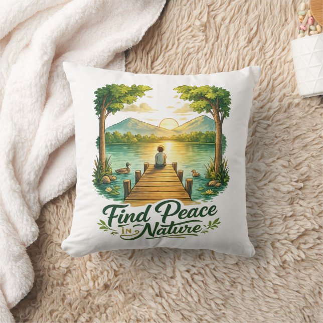 Coussin Trouvez la paix dans la nature Coucher de soleil s (Couverture)