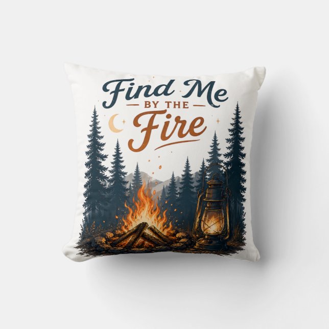 Coussin Trouvez-Moi Près Du Feu De Camp Camping Nature  (Recto)