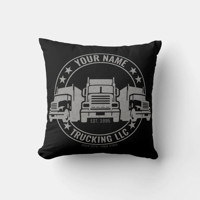 Coussin Trucker personnalisé Big Rig Semi Camion Camion (Recto)