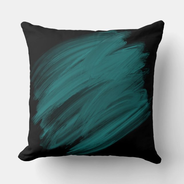 Coussin Trucs de pinceau turquoise (Recto)