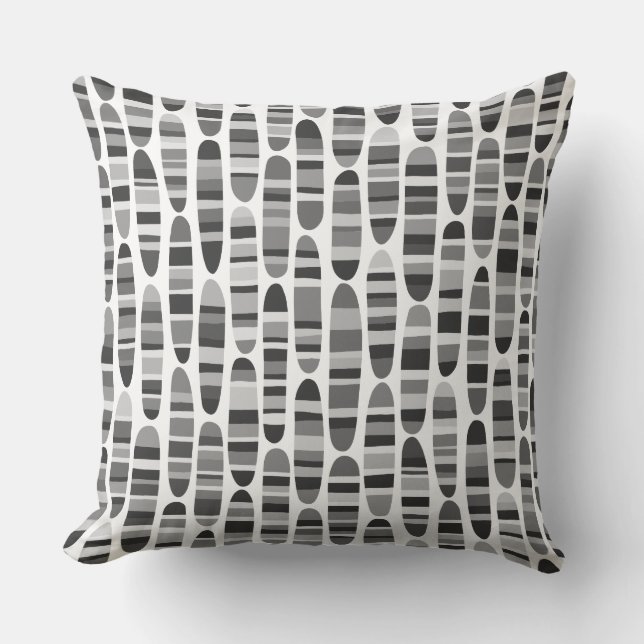 Coussin Trucs de stripey 120123 - Noir et blanc (Recto)