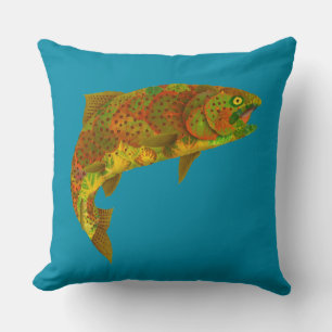 Coussin Truite arc-en-ciel feuille Aspen 6