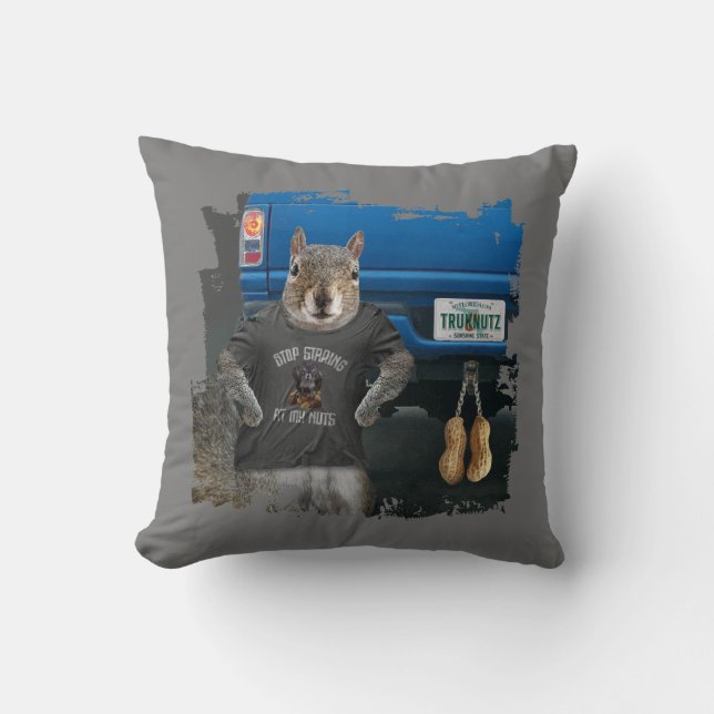 Coussin Truk Nutz - drôles de noix de camion écureuil (Recto)