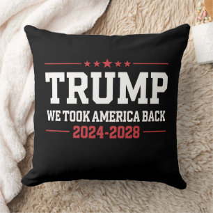 Coussin Trump 2024 Nous avons repris l'Amérique 47 États-U