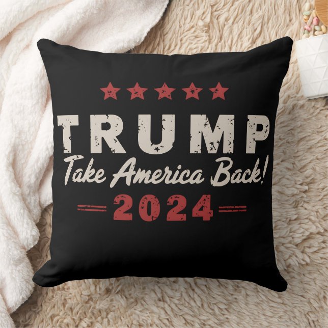 Coussin Trump 2024 Reprendre l'Amérique Président 47 USA (Couverture)
