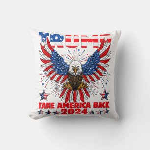 Coussin Trump 2024 Reprenez l'Amérique Drapeau Américain T