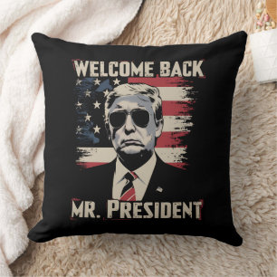 Coussin Trump Bienvenue M. le Président 47e US Vintage