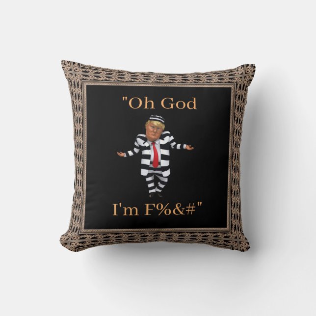 Coussin Trump en tenue de prison (Recto)