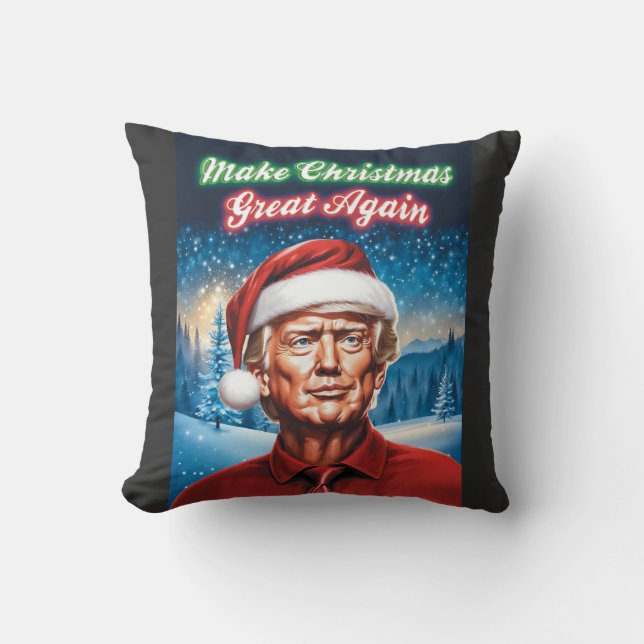 Coussin Trump - Rendre sa grandeur à Noël (Recto)