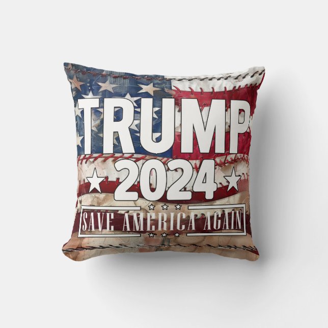 Coussin Trump ! sauve à nouveau l'Amérique. (Recto)