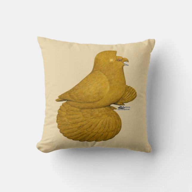 Coussin Trumpeter Pigeon jaune (Recto)