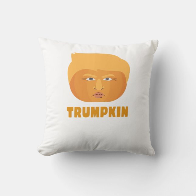 Coussin Trumpkin Citrouille Funny Halloween Design classiq (Recto)