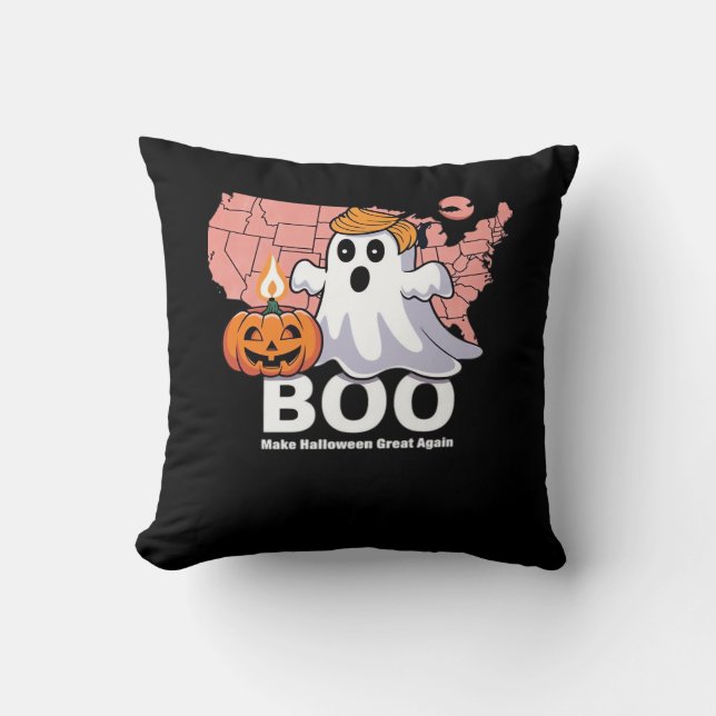 Coussin Trumpkin Funny Halloween Boo - Citrouille Trumpkin (Recto)
