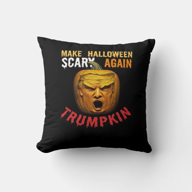 Coussin Trumpkin Rendre Halloween effrayant - Drôle Donald (Recto)