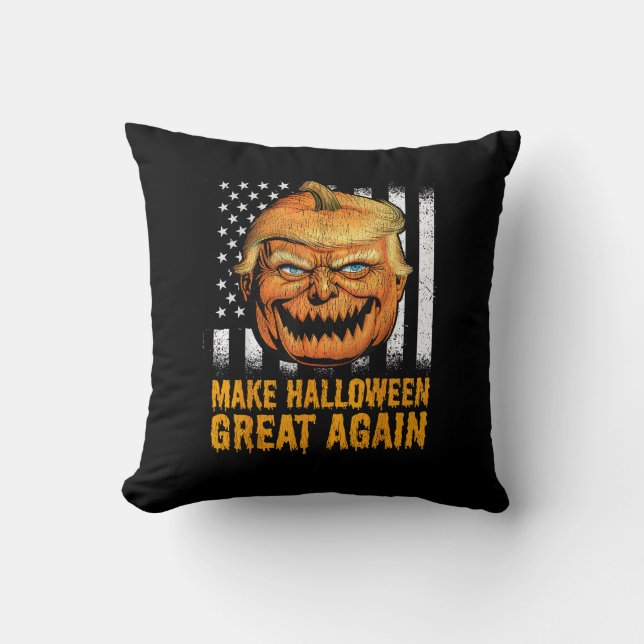 Coussin Trumpkin Usa drôle Rendre Halloween grand (Recto)