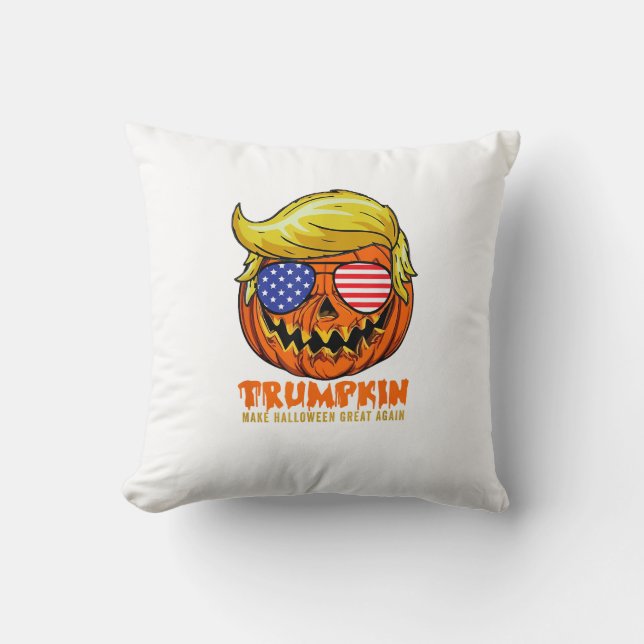 Coussin Trumpkin Usa Rendre Halloween super encore drôle (Recto)