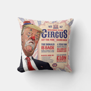 Coussin Trump's Clown Show Circus - Design Poster vintage