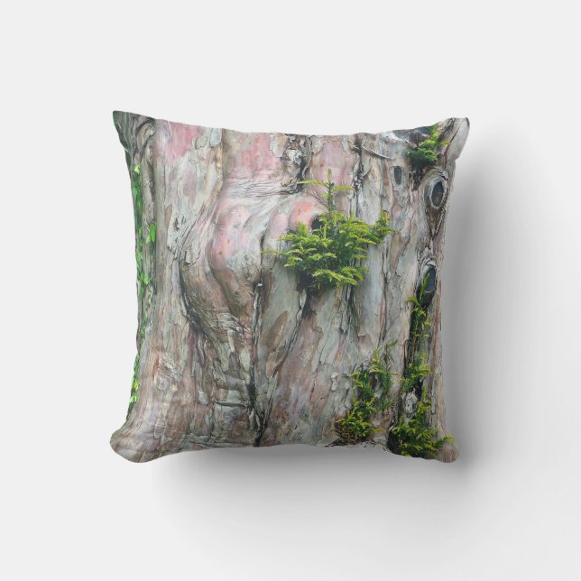 COUSSIN TRUNK D'ARBRE, TROUS DE PONTS, MOSS (Recto)