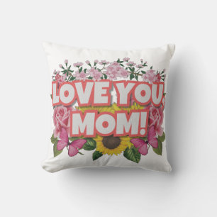 Coussin Tu aimes maman avec des tournesols