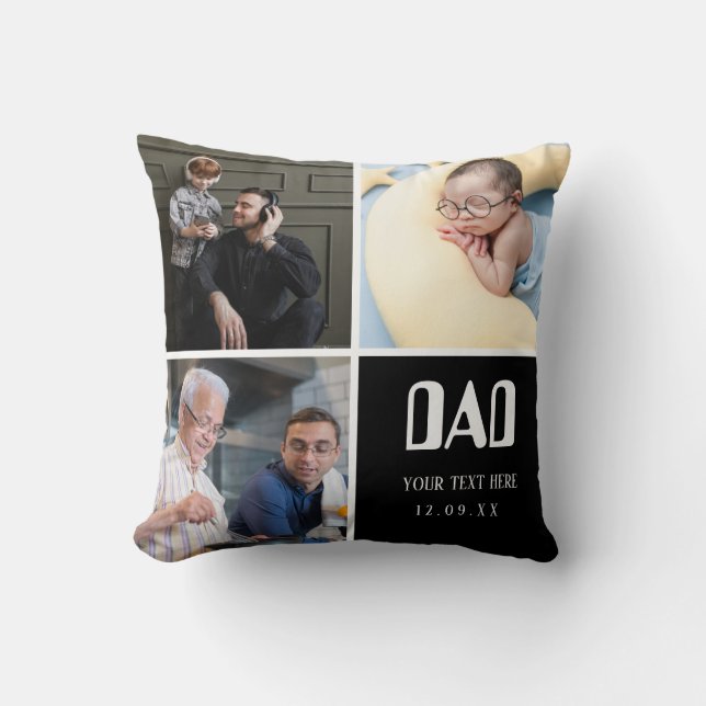 Coussin Tu aimes papa | Photo Collage Texte manuscrit (Recto)
