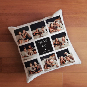 Coussin Tu aimes papa Photo Collage Texte manuscrit