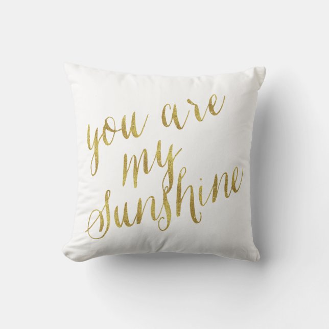 Coussin Tu Es Ma Citation De Soleil Faux Gold Foil Sparkly (Recto)