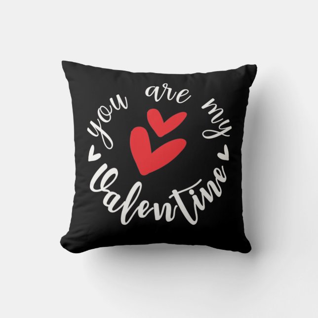 Coussin Tu es ma Saint Valentin, deux petits coeurs (Recto)