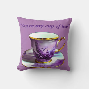 Coussin "tu es ma tasse de thé !" amour cosy