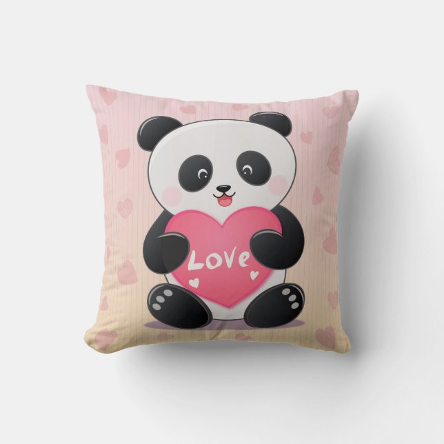 Coussin Tu Es Mon Amour Panda-mic (Recto)