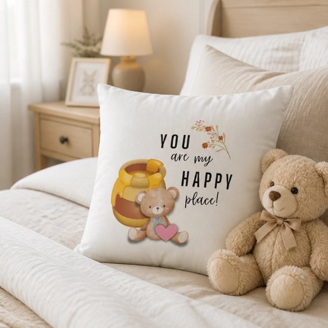Coussin "Tu es mon endroit heureux !" (Créateur téléchargé)