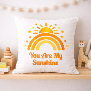 Coussin Tu es mon rayon de soleil Baby Shower arc-en-ciel