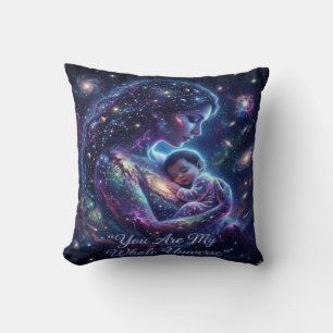 Coussin Tu es mon univers tout entier Maman cosmique bébé 