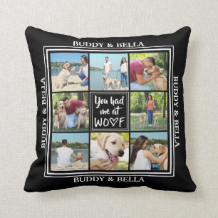 Coussin Tu m'as eu à WOOF 8-Nom photo (couleur modifiabl