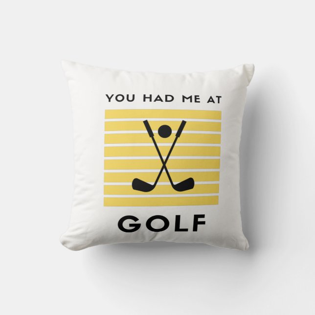 Coussin Tu m'as eu au golf (Recto)