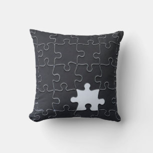 Coussin Tu Me Complètes Romantique Puzzle Noir et Blanc
