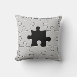 Coussin Tu Me Complètes Romantique Puzzle Noir et Blanc