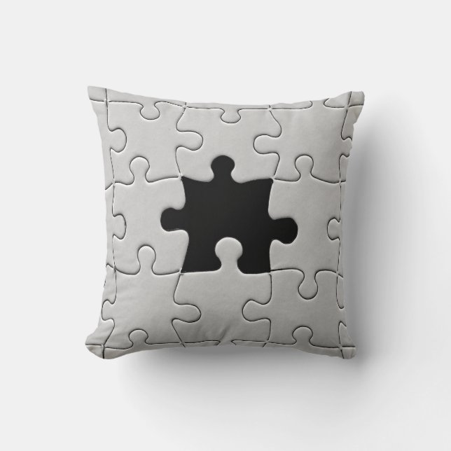 Coussin Tu Me Complètes Romantique Puzzle Noir et Blanc (Recto)