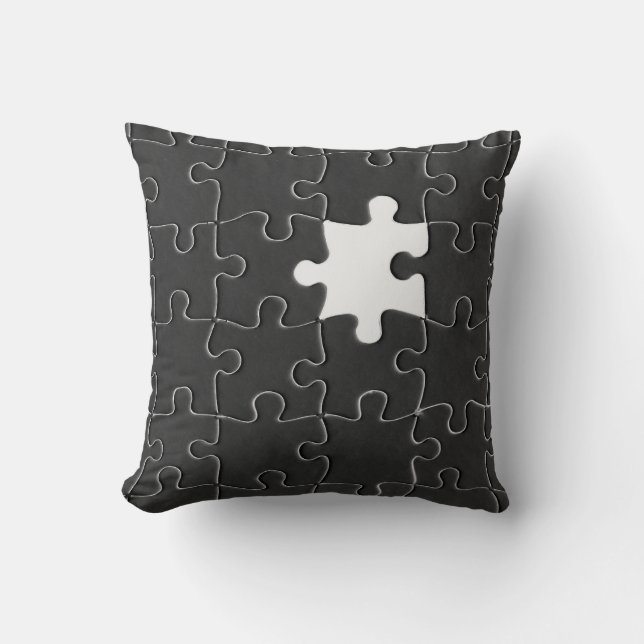 Coussin Tu Me Complètes Romantique Puzzle Noir et Blanc (Recto)