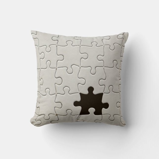 Coussin Tu Me Complètes Romantique Puzzle Noir et Blanc (Recto)
